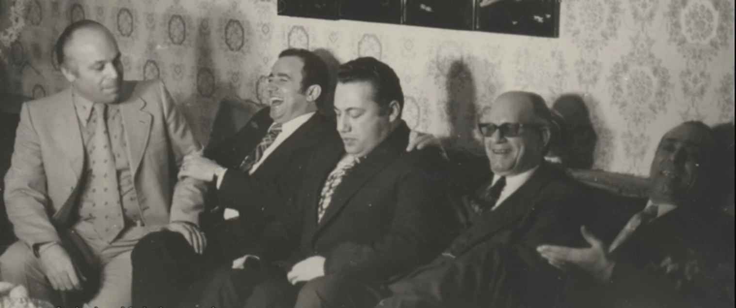 From right to left: Dr. Akbar Bahadori – Master Issa Bahadori – Mohammad Hossein Dabirnia – Dr. Mehdi Bahadori – Mahmoud Bahadori